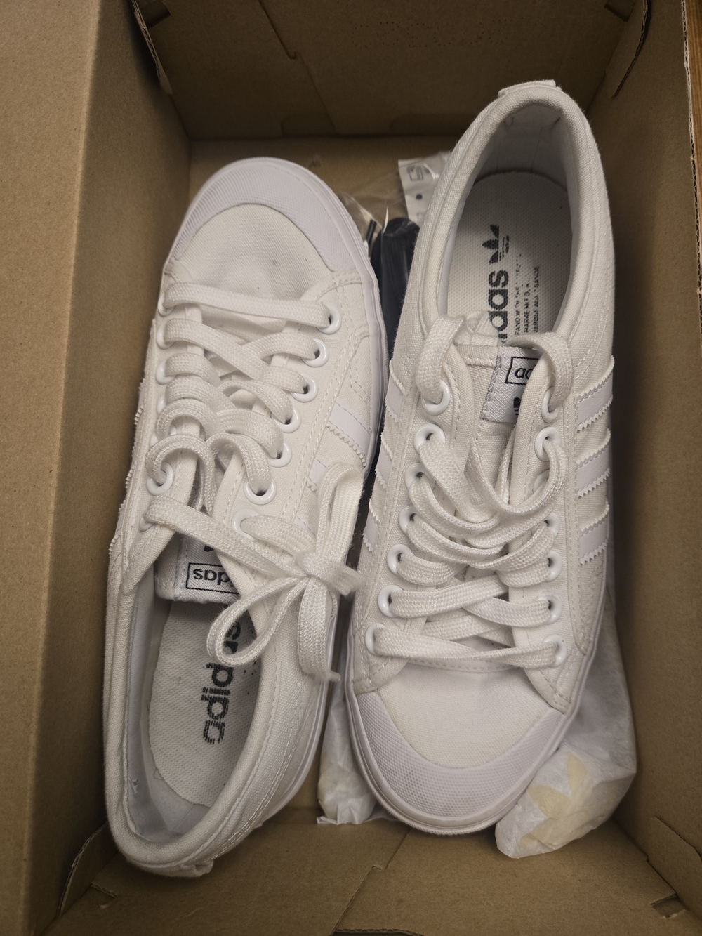 adidas womens White Low-Top Canvas Sneakers
